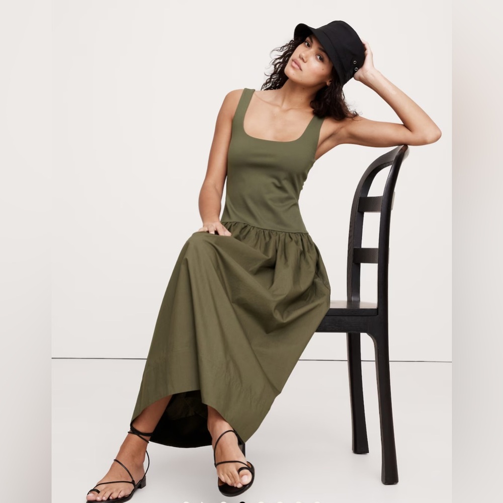 Elegant Olive Green Maxi Dress